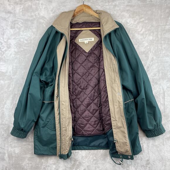 London Fog Other - Vintage London Fog Men's Large Green Quilted Chore Jacket 90s Utility Gorpcore